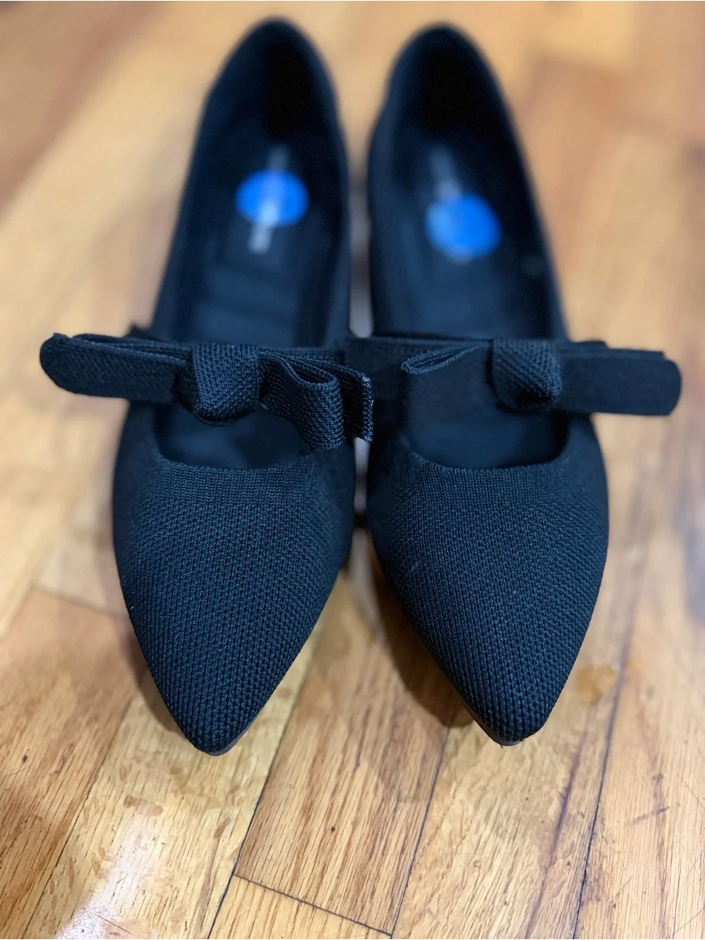 Nanette Lepore Black Pointed-Toe Bow Flats